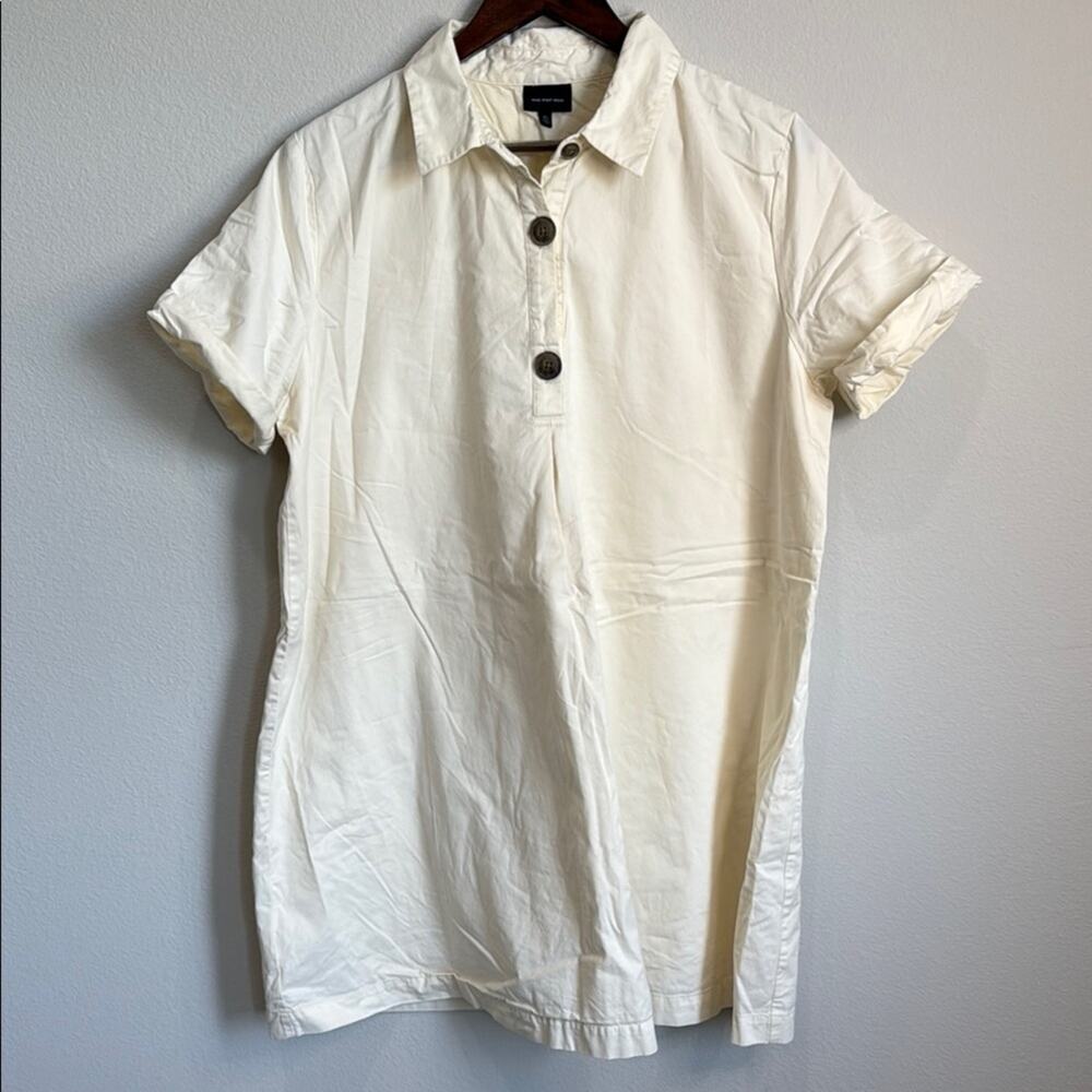 Who What Wear Cream Short Sleeve Cotton Shirt Dress Size XL